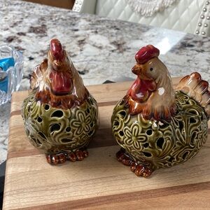Ceramic Rooster Figurines